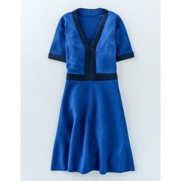 Boden Royal Blue & Navy Knit Dress Size 14L (Tall) Excellent Pre-Owned Condition - Picture 1 of 8